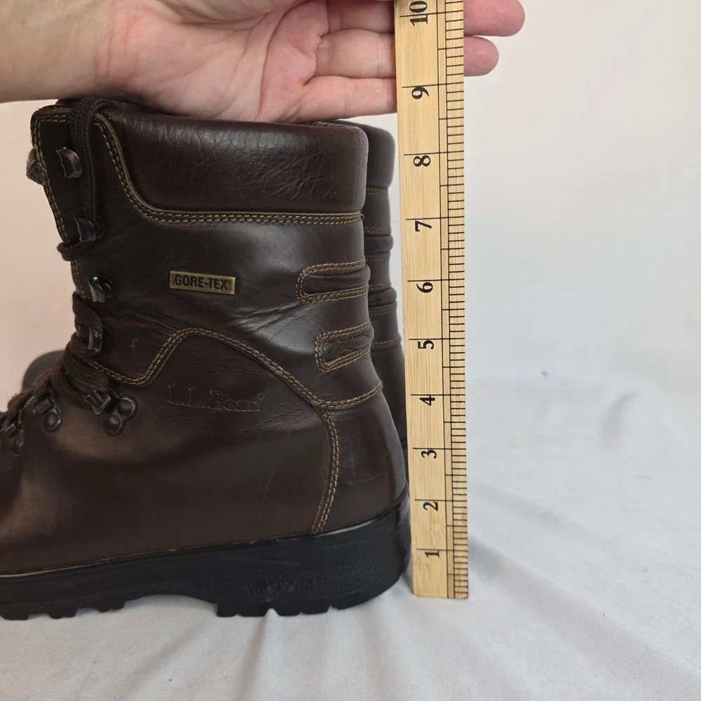 VTG LL Bean Cresta Hiking Boots Rare High Ankle Brown Leather Italy 8.5M 10L
